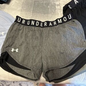 Under Armour Women's Black and Gray Athletic Shorts